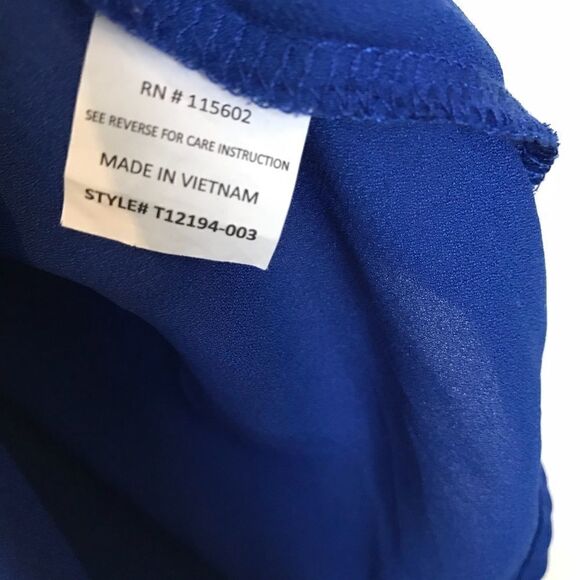 Lush Small Cold shoulder Ruffle Tee Blue - Picture 5 of 7